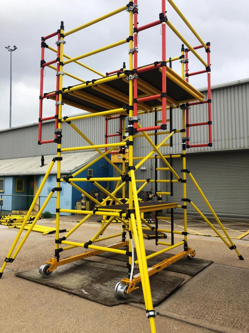 Track – Rail mounted insulated fibreglass cantilevered access tower